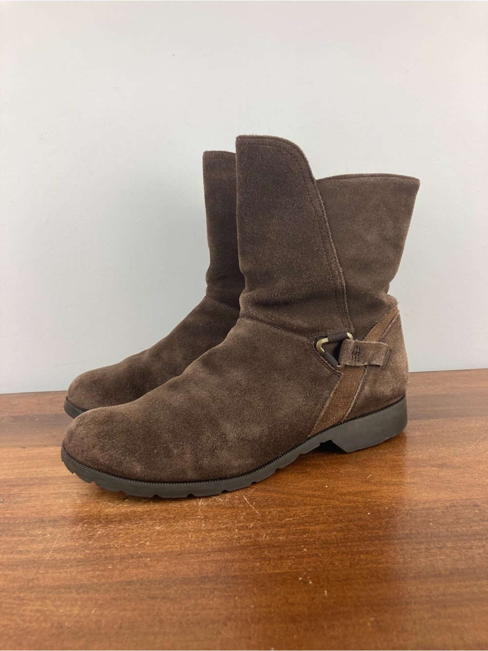 TEVA Segunda Mid Calf Brown Suede Moto Boots Size Zip 1012430 Women’s Size 9.5.